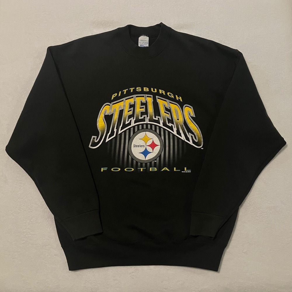 Vintage 1995 Pittsburgh Steelers Salem Sweatshirt Men's Size XL Black USA Made